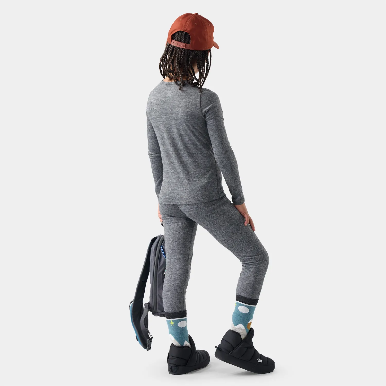 Smartwool Classic Blend Base Layer Crew ulltrøye charcoal heather merino