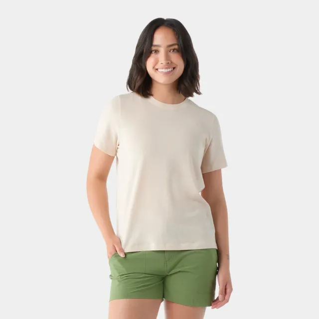 Smartwool Perfect Crew Short Sleeve Tee Almond bomull