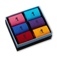 London Sock Company Simply Colourful herresokker 6-pakk bomull