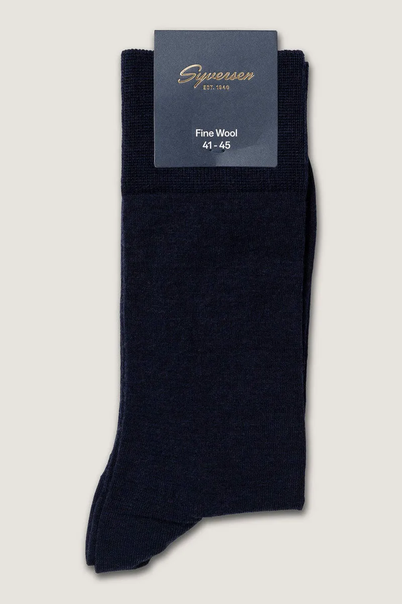 Note By Syversen Fine Wool Crew ullsokker marine herre