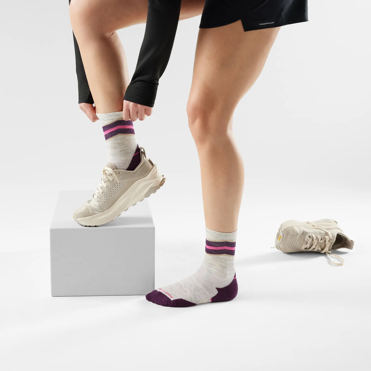 Smartwool Run Mid Crew løpesokker Ash merino dame