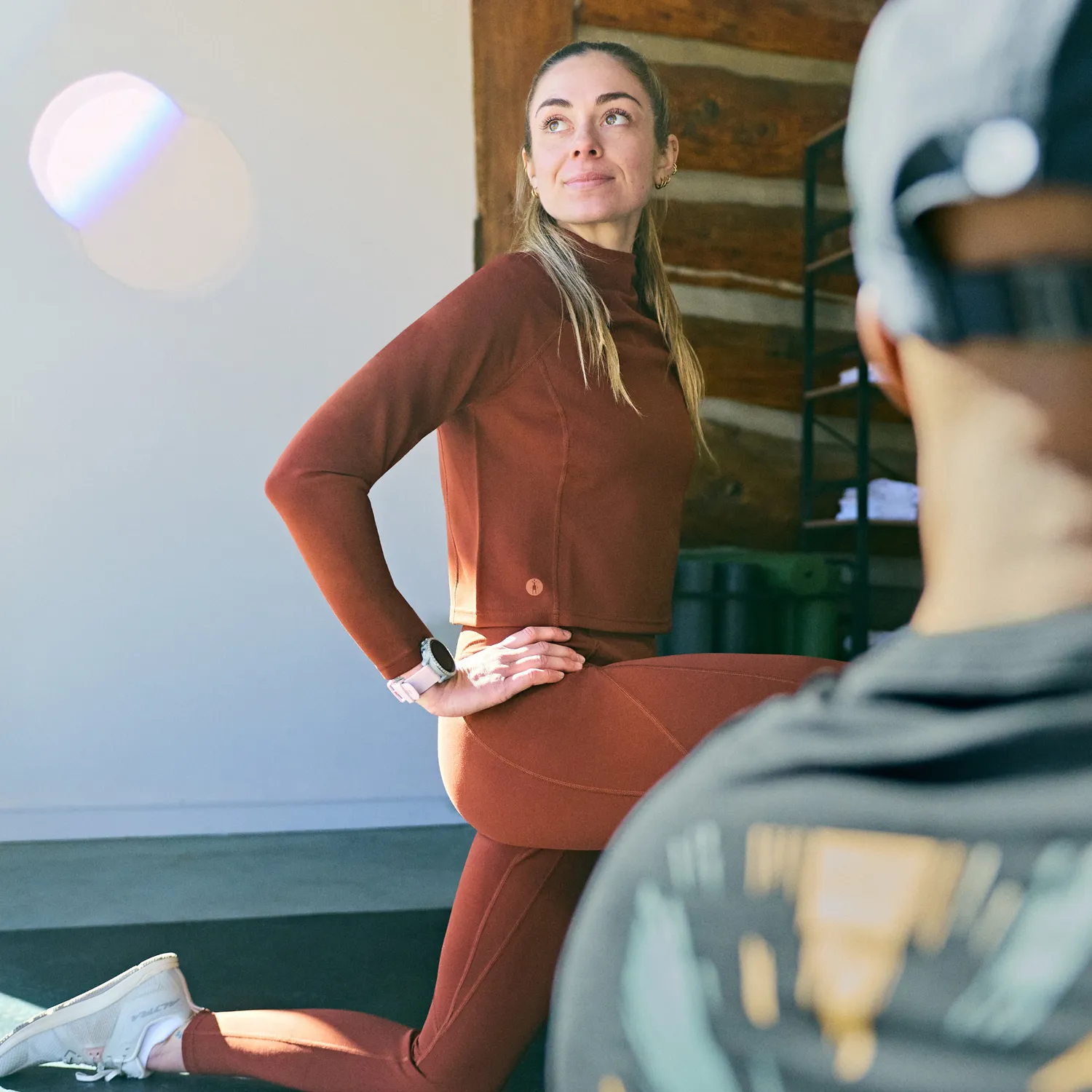 Smartwool Active Movement Mock Neck treningstopp dame terrakotta tynn