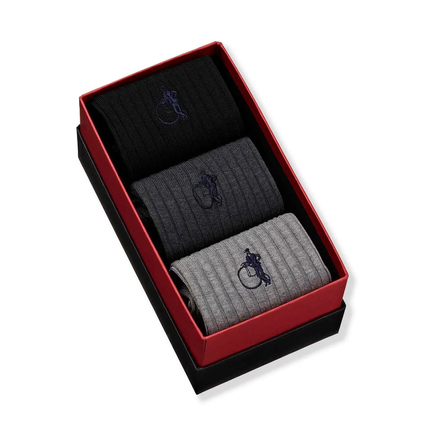 London Sock Company Simply Traditional herresokker 3-pakk ribbet