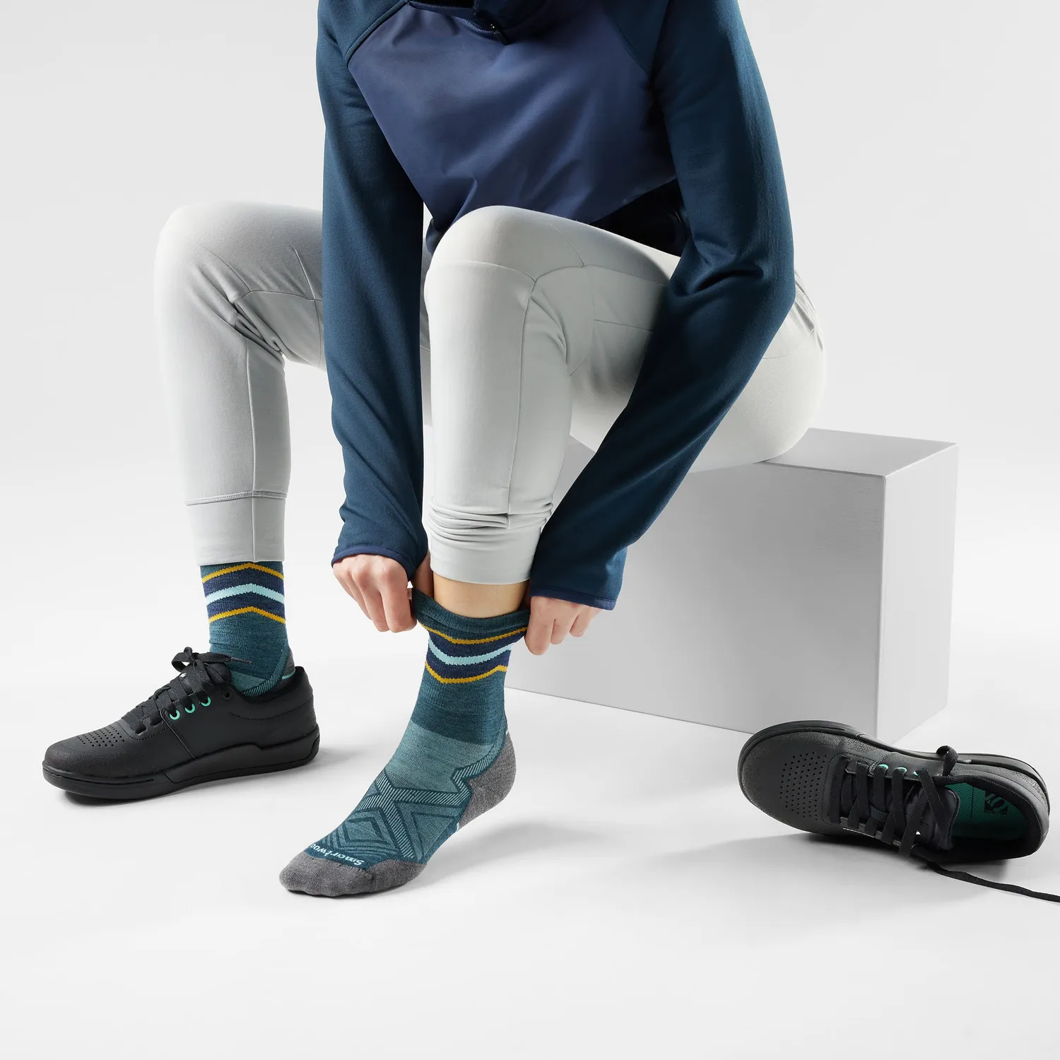 Smartwool Run Mid Crew løpesokker twilight blue dame