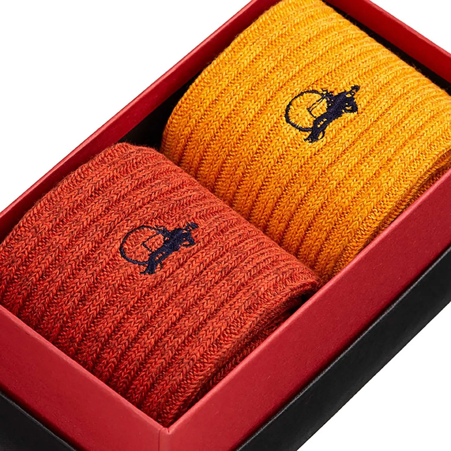 London Sock Company Hyde Park bootsokker 2-pack oransje