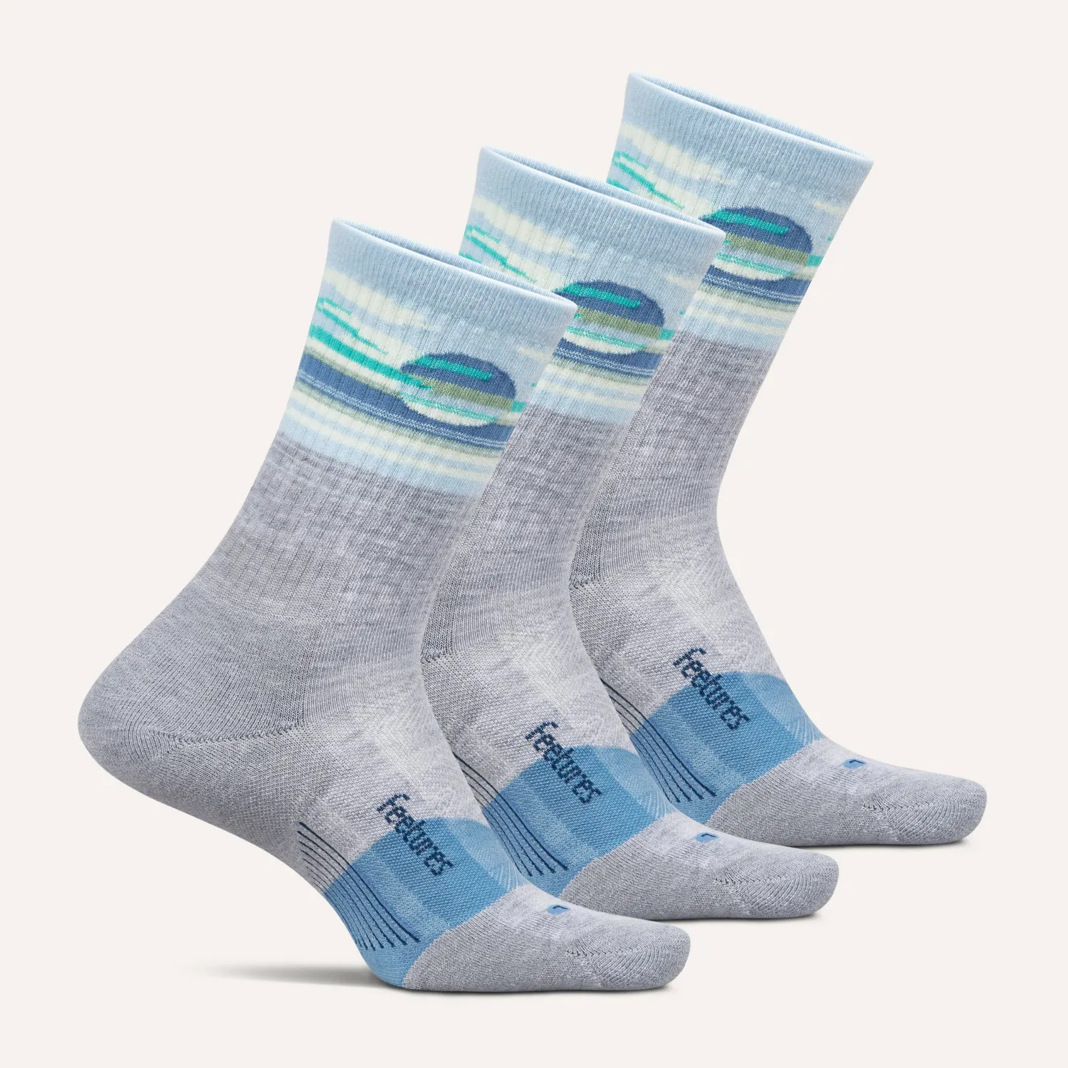 Feetures Trail Max Cushion Mini Crew sokker grå miks 3-pk