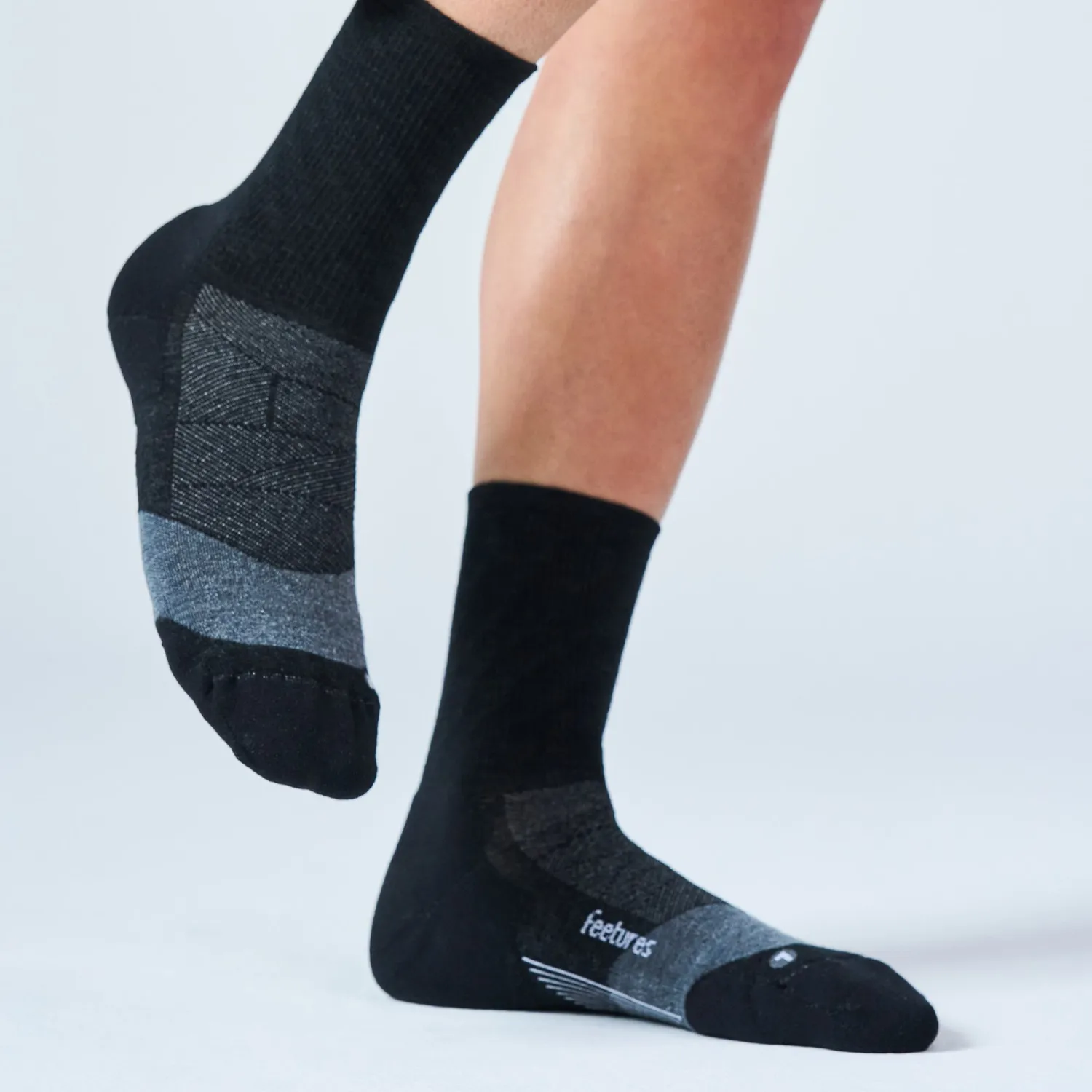 Feetures Merino 10 Max Cushion Mini Crew sokker sandstone