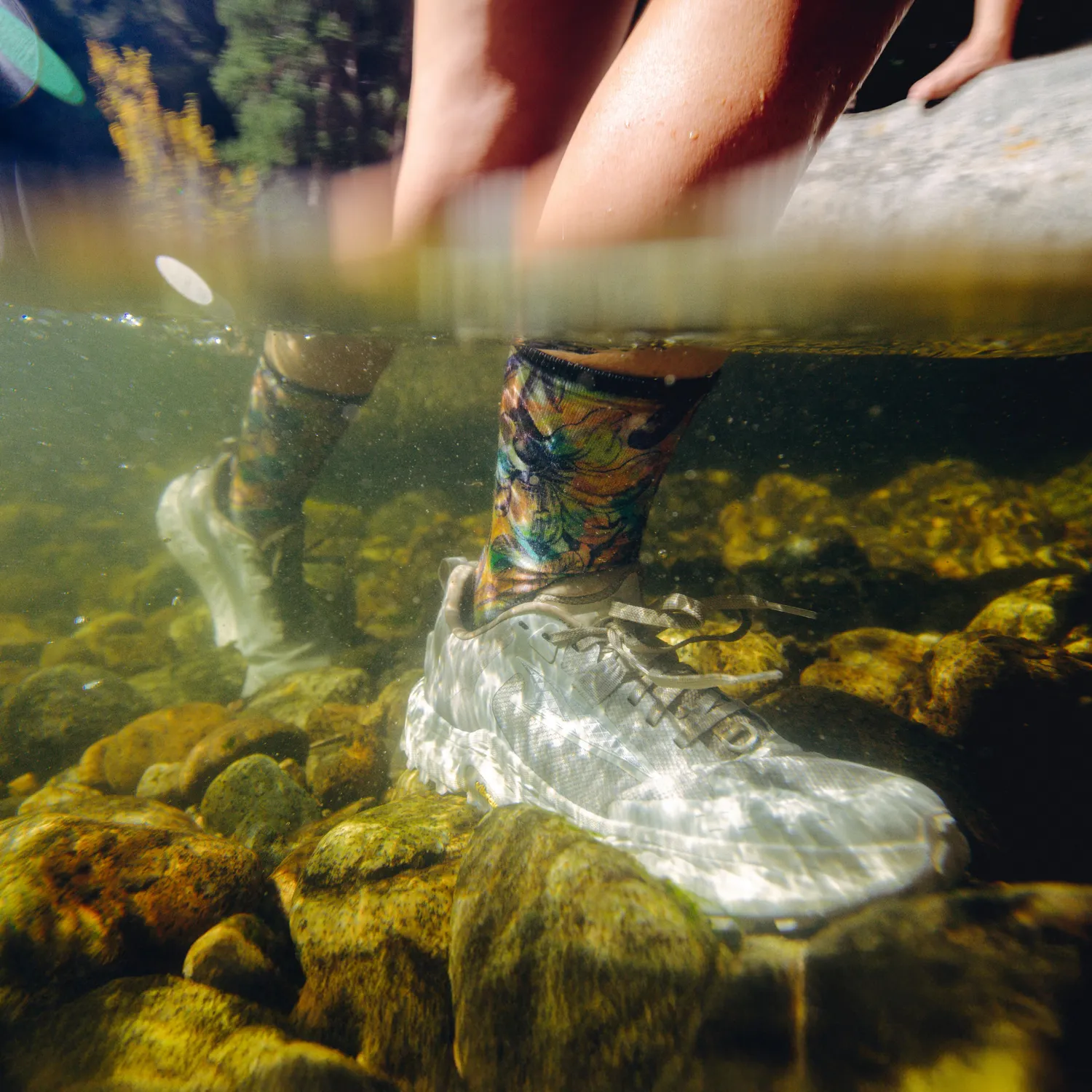 Smartwool Trail Run Floral Party Crew løpesokker multi ull