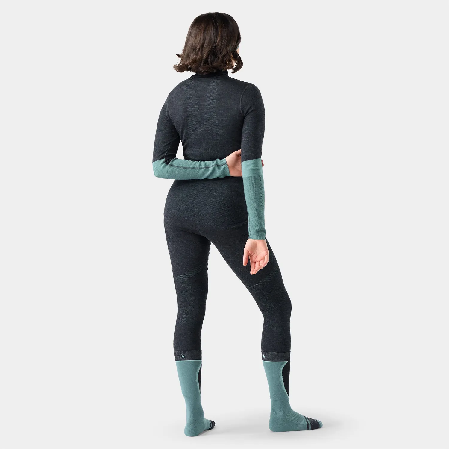 Smartwool Intraknit Thermal Colorblock 1/4 Zip ulltrøye Charcoal