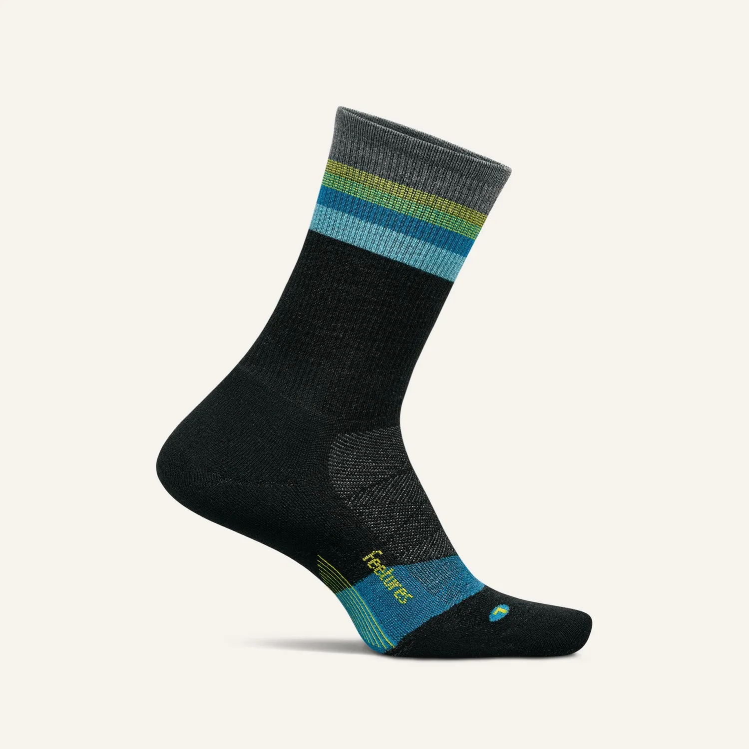 Feetures Merino 10 Max Cushion Mini Crew sokker grå