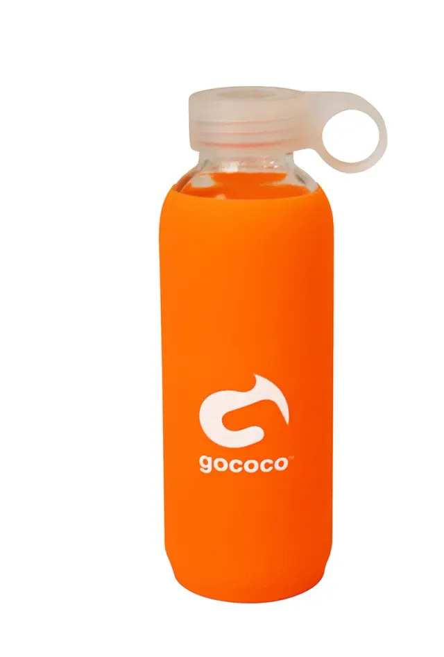 Gococo vannflaske glass oransje 360 ml BPA-fri