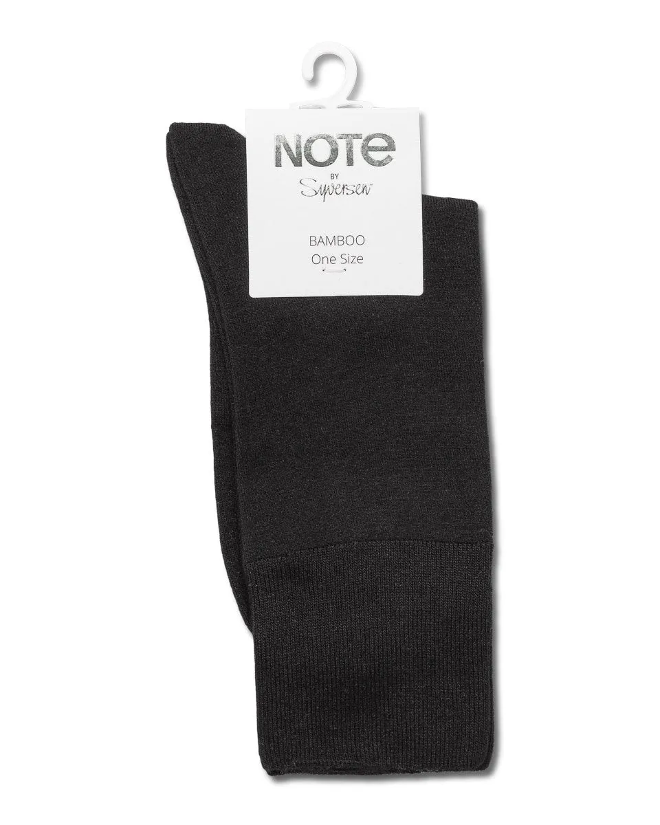 Note Bamboo Comfort Top sokker svart 3pk myk