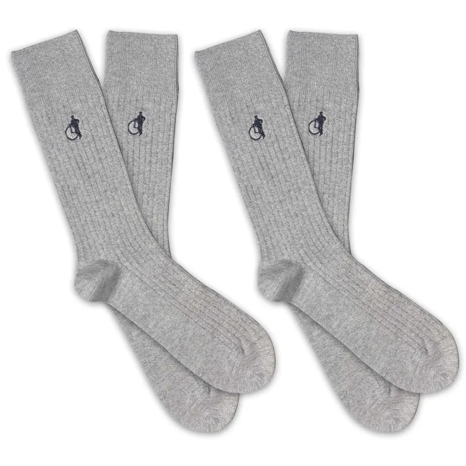 London Sock Company Simply Marl 2-pack sokker grå
