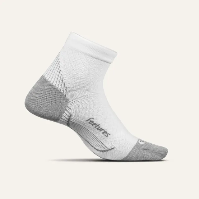 Feetures Plantar Fasciitis Relief Ultra Light Quarter sokker hvit tynn