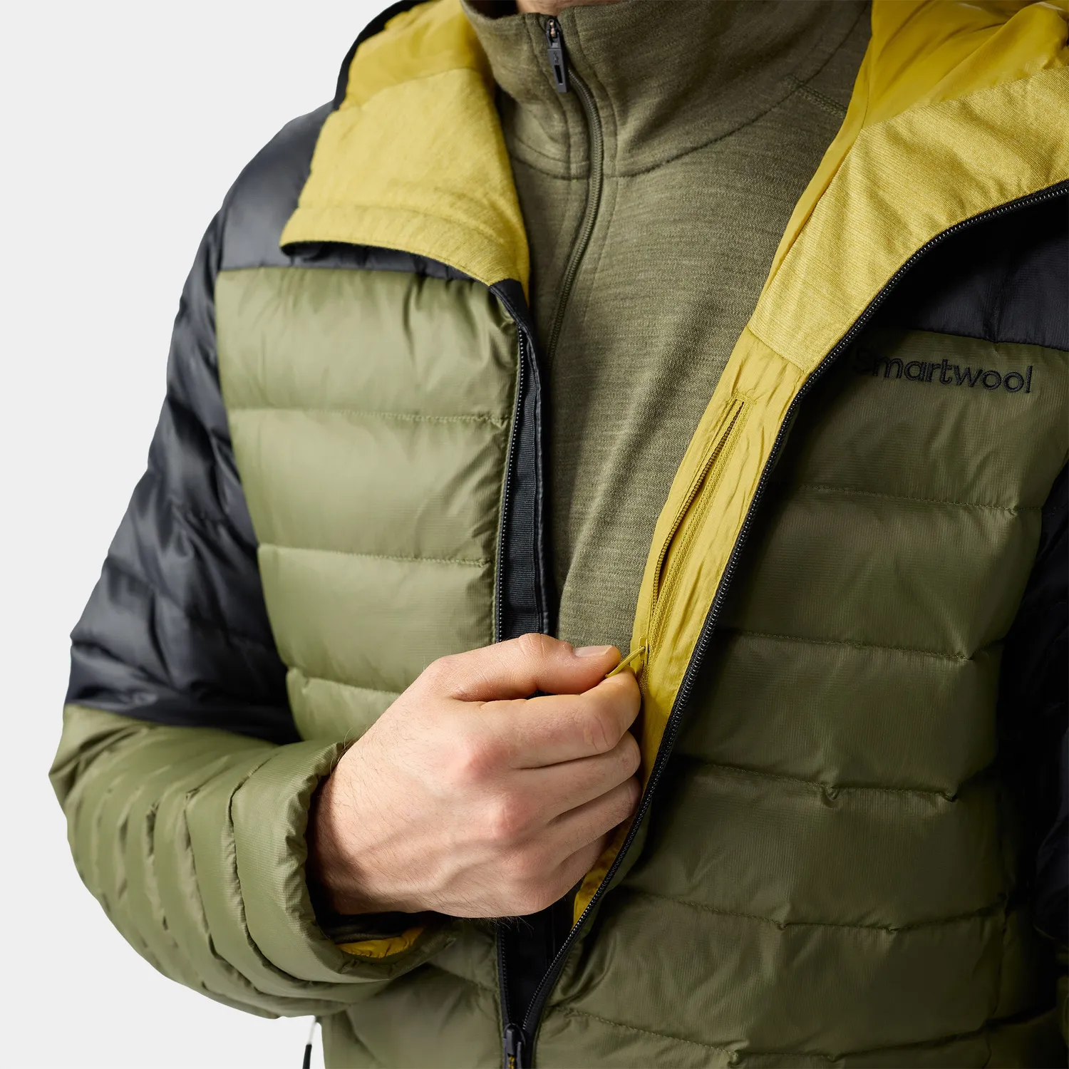 Smartwool Winterloft Hooded Jacket boblejakke Winter Moss dun