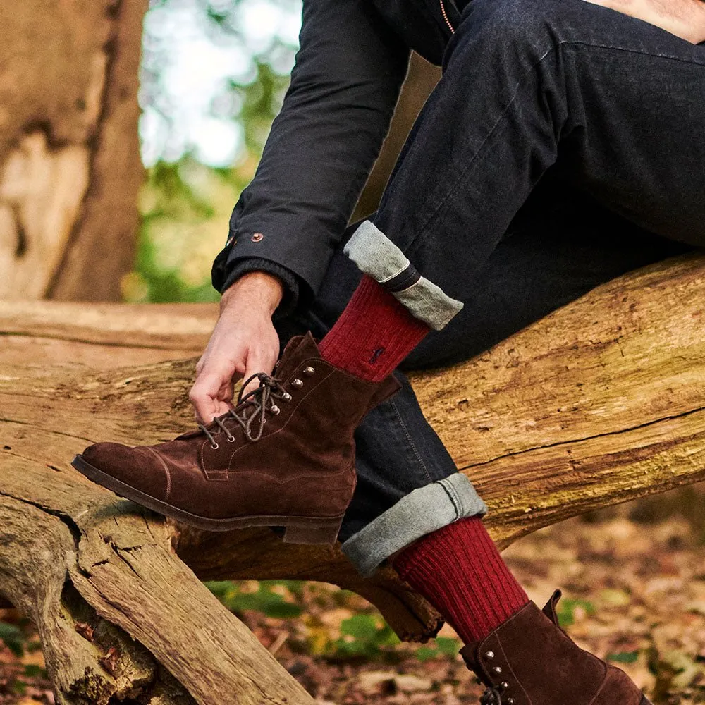 London Sock Company Kensington bootsokker 2-par blå rød