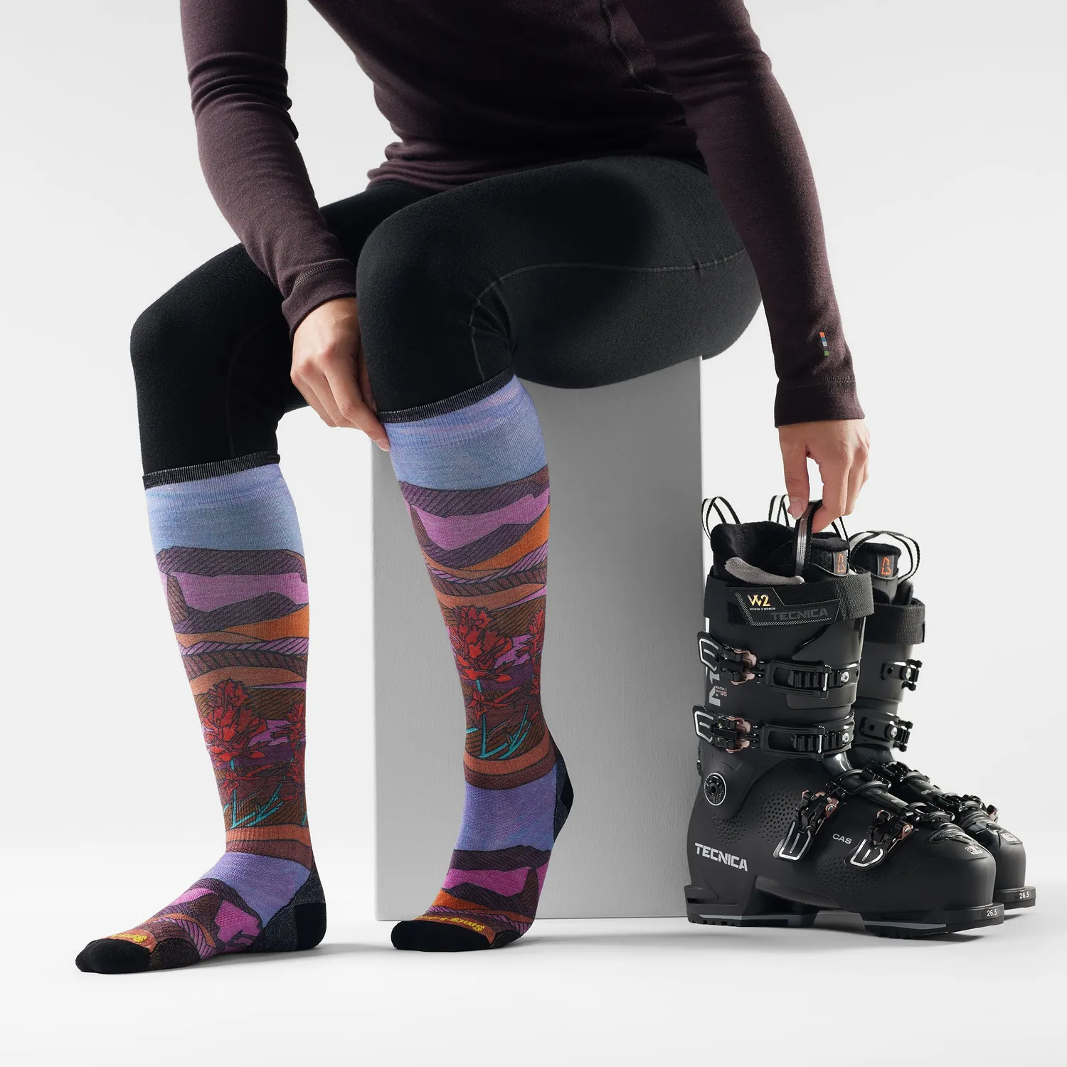 Smartwool Ski Floral Field skisokker picante ull