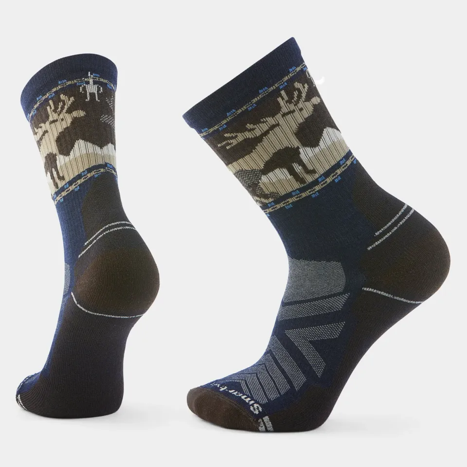 Smartwool Hike Mountain Moose Crew sokker Deep Navy lett demping