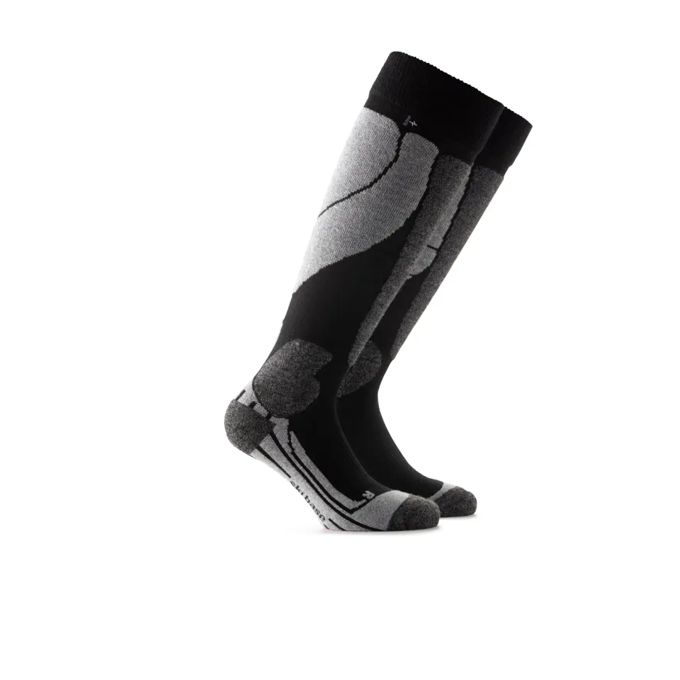 Rohner Ski Base l/r skisokk black/grey merino varm