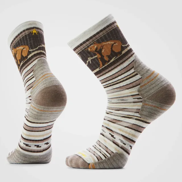 Smartwool Hike Bear Stripe Mid Crew tursokker ash ull