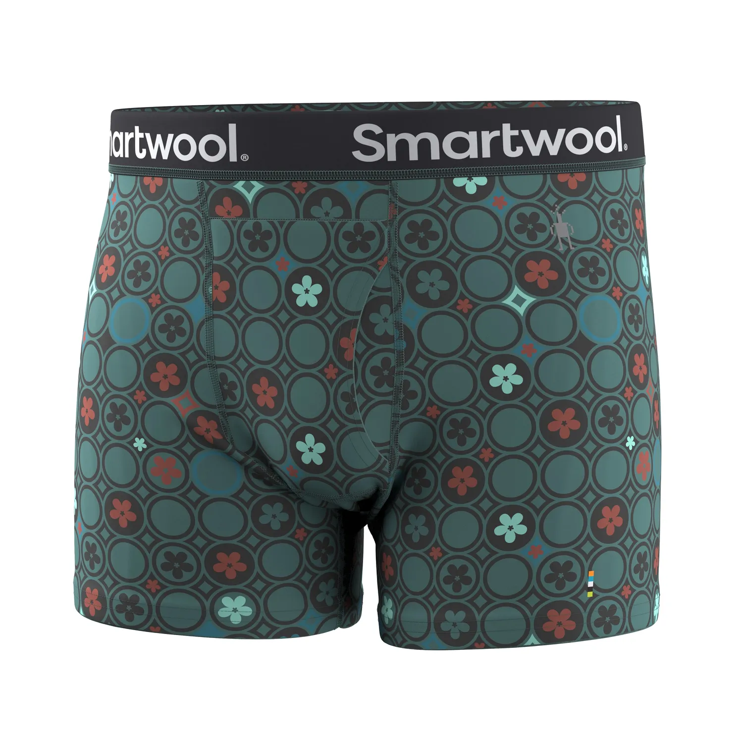 Smartwool Merino Print Boxer Brief boksershorts Dusty Teal merinoull