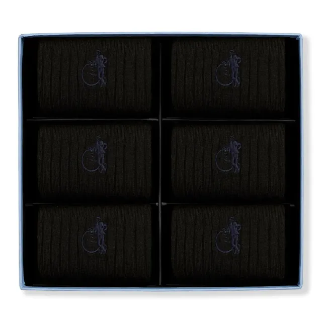 London Sock Company Simply Black sokker 6-pak svart bomull