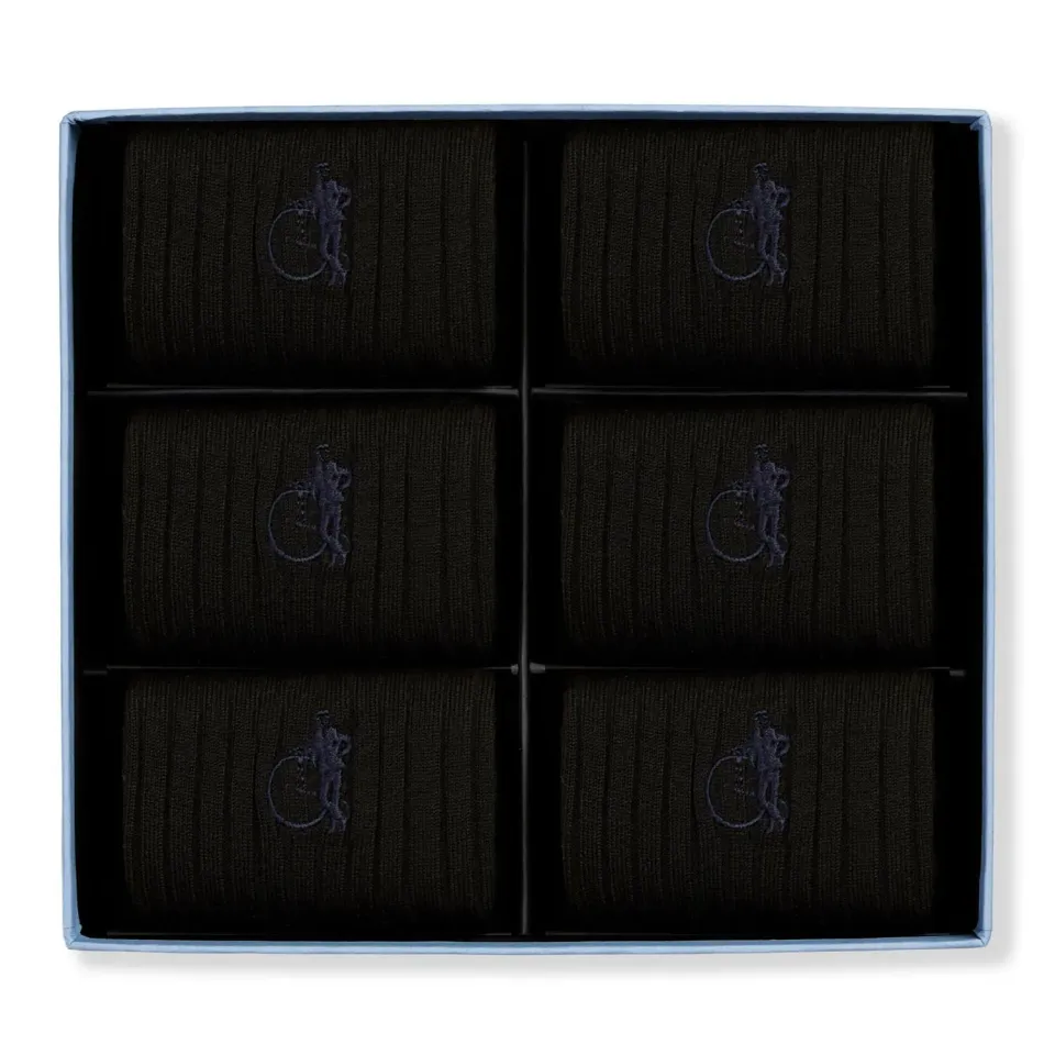 London Sock Company Simply Black sokker 6-pak svart bomull