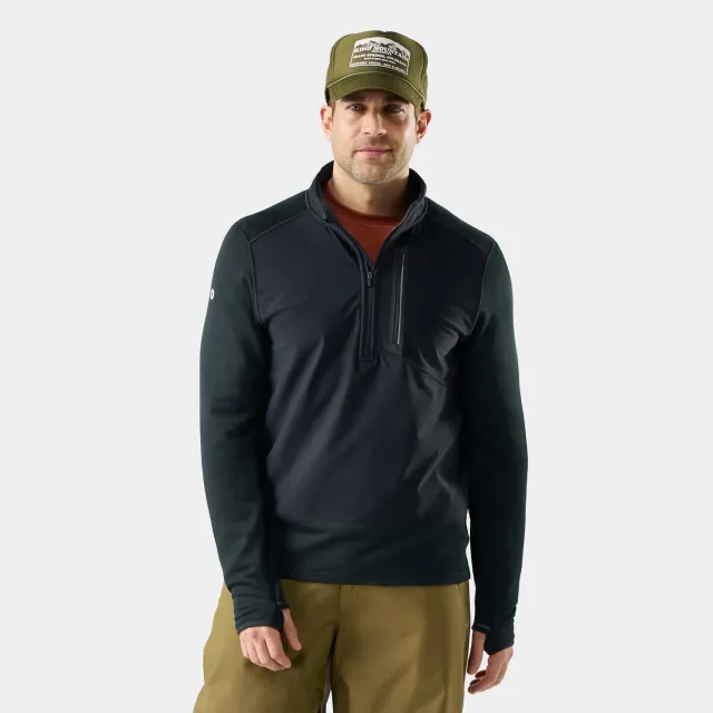 Smartwool Active Fleece Wind 1/2 Zip fleecegenser vindtett Black