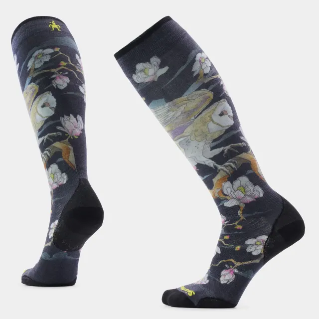 Smartwool Ski Nightwatcher Print OTC skisokker svart M ull