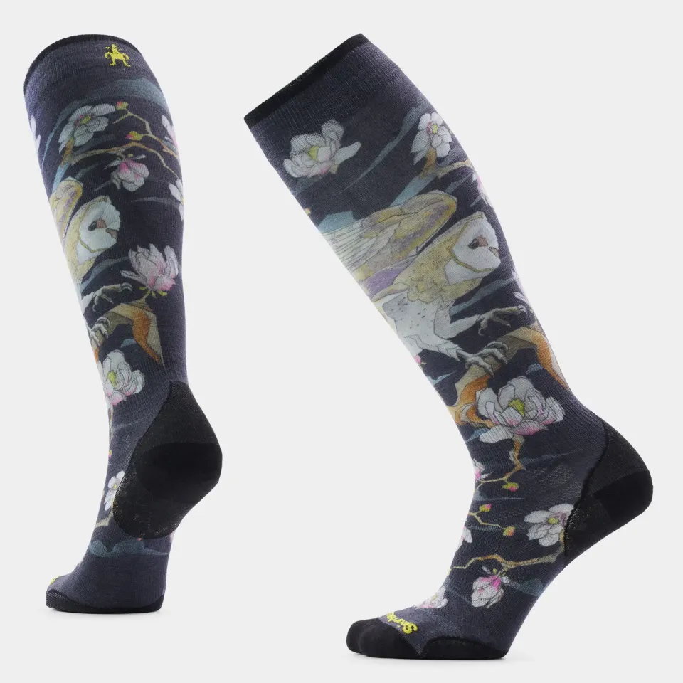 Smartwool Ski Nightwatcher Print OTC skisokker svart M ull