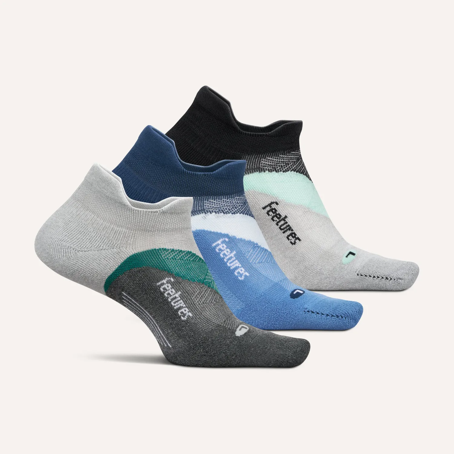 Feetures Elite Light Cushion Tab sokker 3-pack lett demping