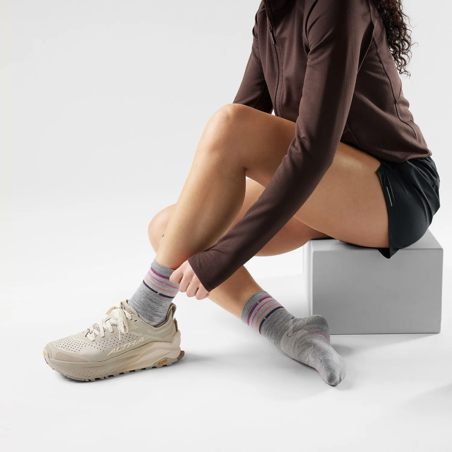 Smartwool Run Zero Cushion løpesokker Light Gray ull