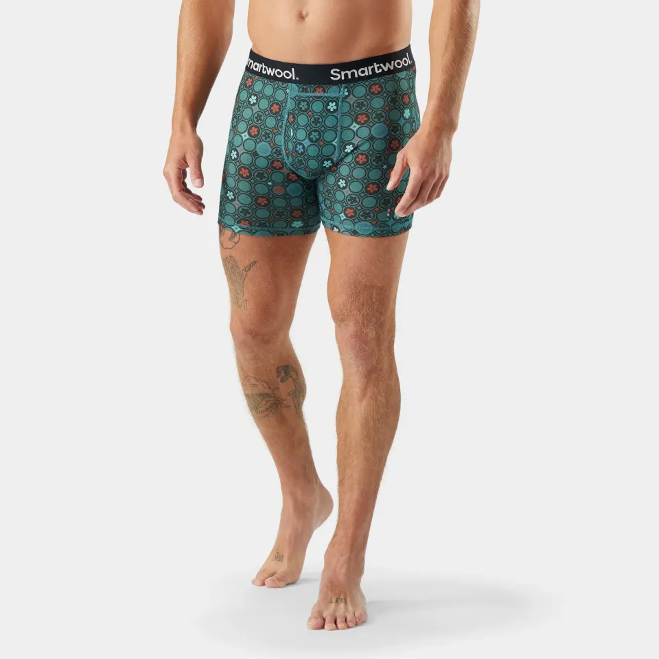 Smartwool Merino Print Boxer Brief boksershorts Dusty Teal merinoull