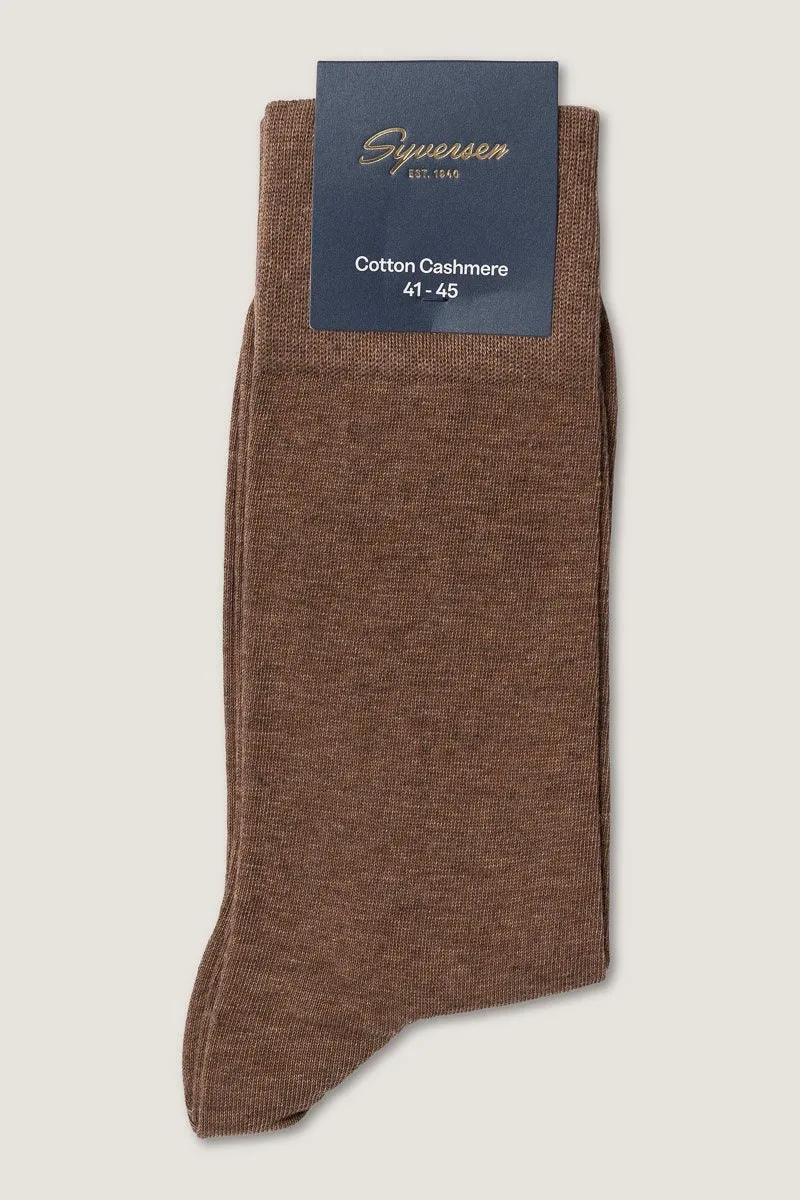 Note By Syversen Cotton Cashmere Crew sokk brun 41-45