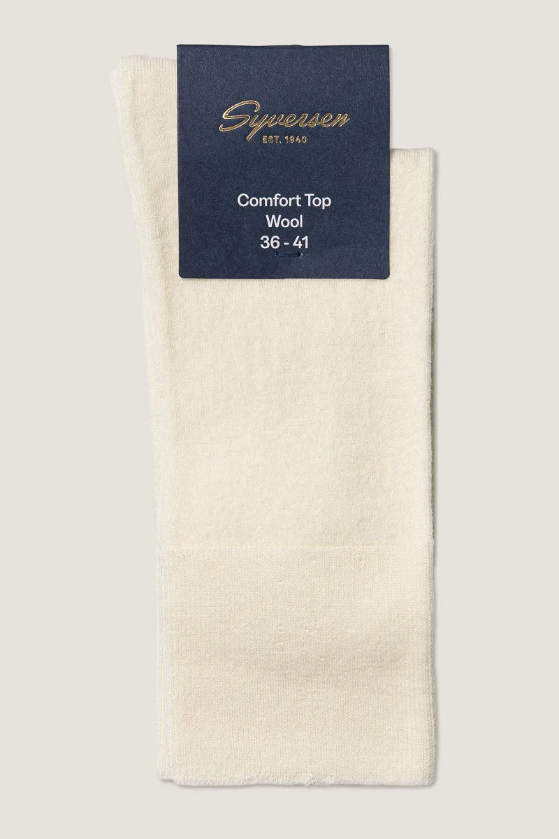 Note Fine Wool Comfort Top ullsokker offwhite lett strikk