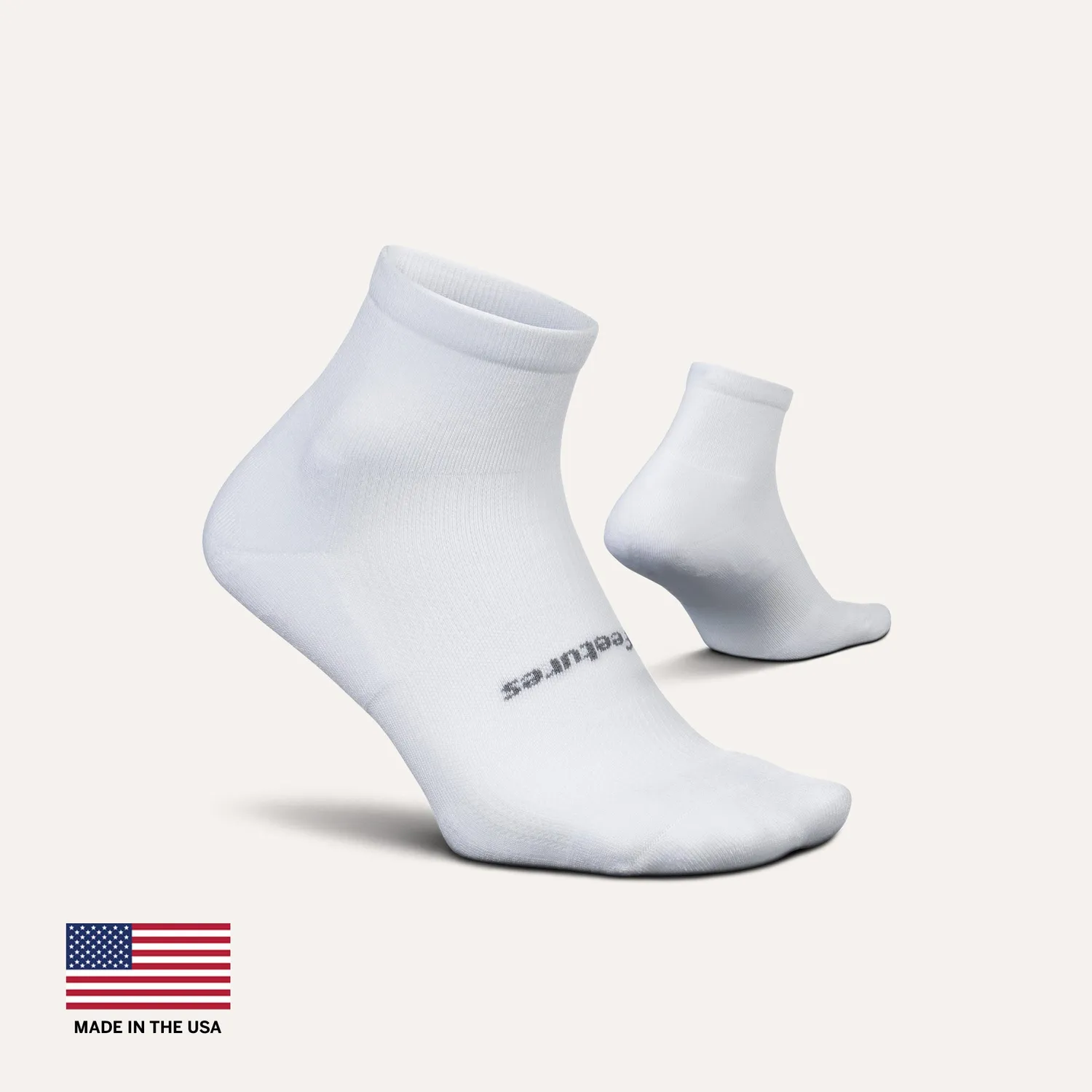 Feetures High Performance Max Cushion Quarter sokker hvit