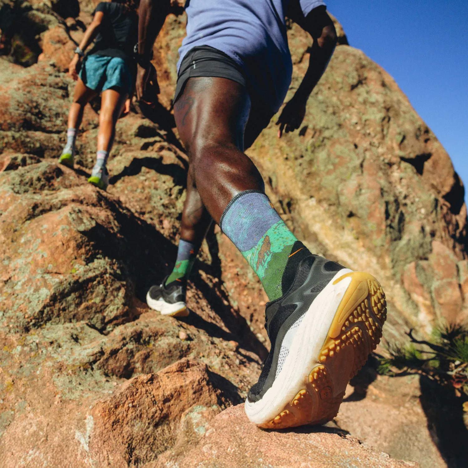 Smartwool Trail Run Neature løpesokker blå crew ull