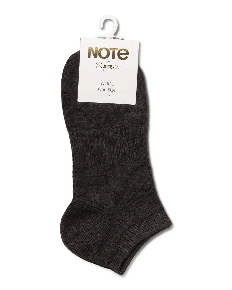 Note By Syversen Wool Liner sneakersokker sort ull