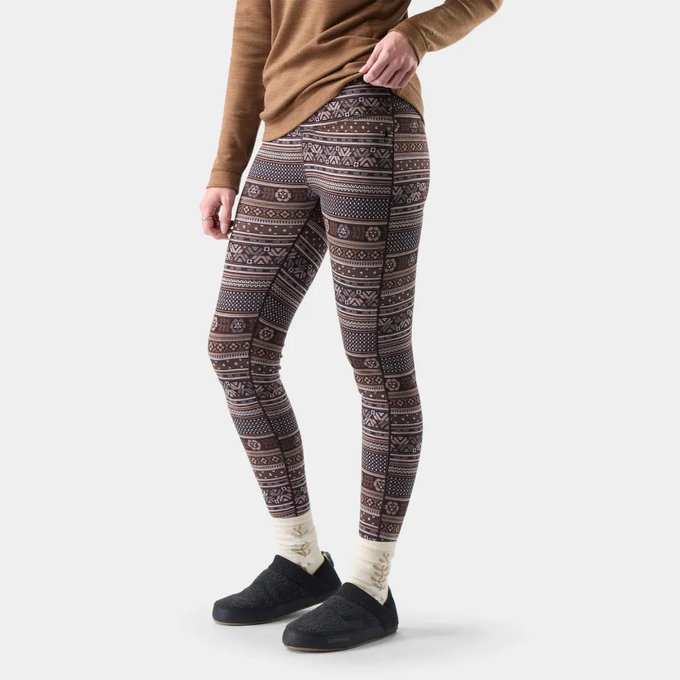 Smartwool Classic Thermal stillongs Mocha Fair Isle Fun merino