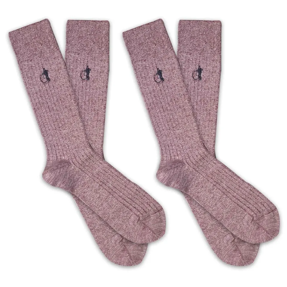 London Sock Company Simply Marl Burgundy sokker 2-pak rød