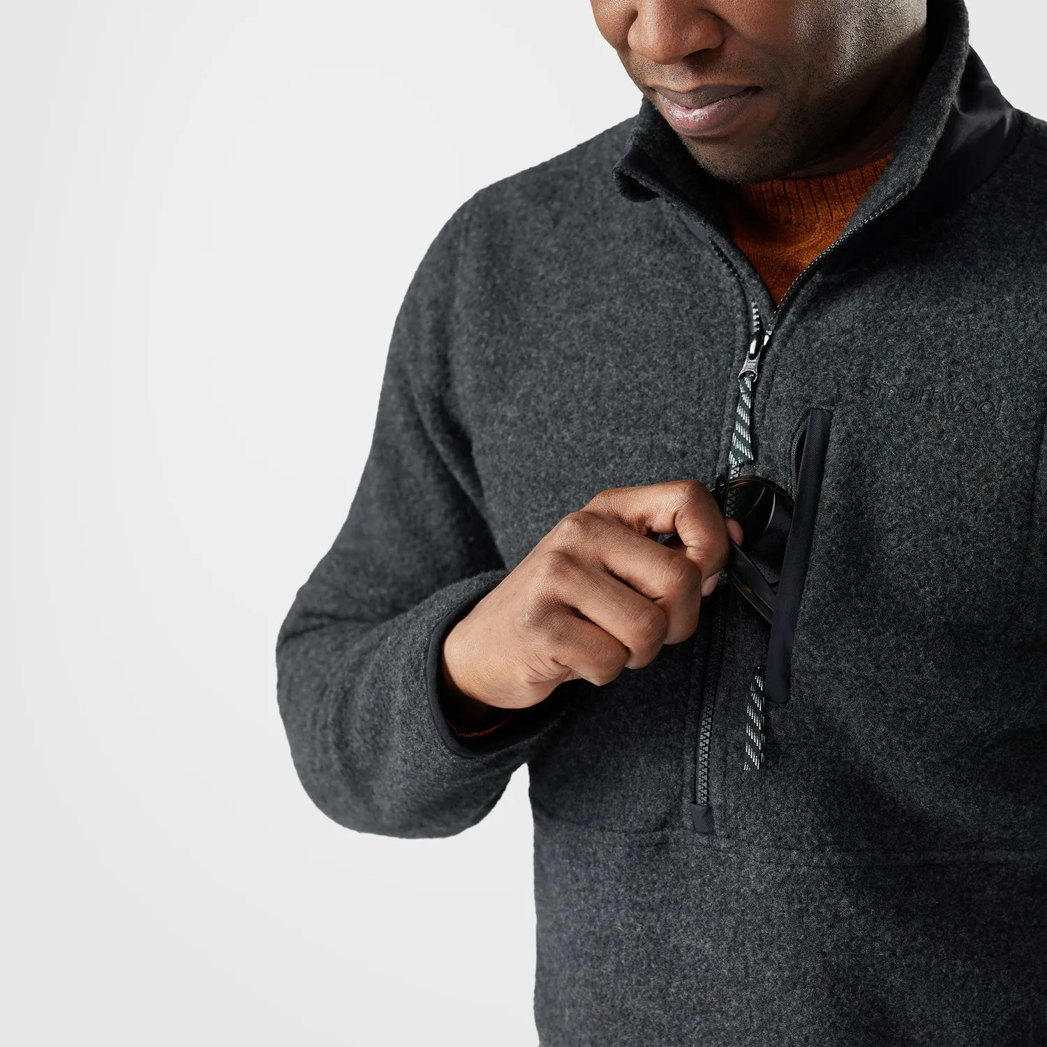 Smartwool Second Cut Fleece 1/2 Zip genser charcoal M
