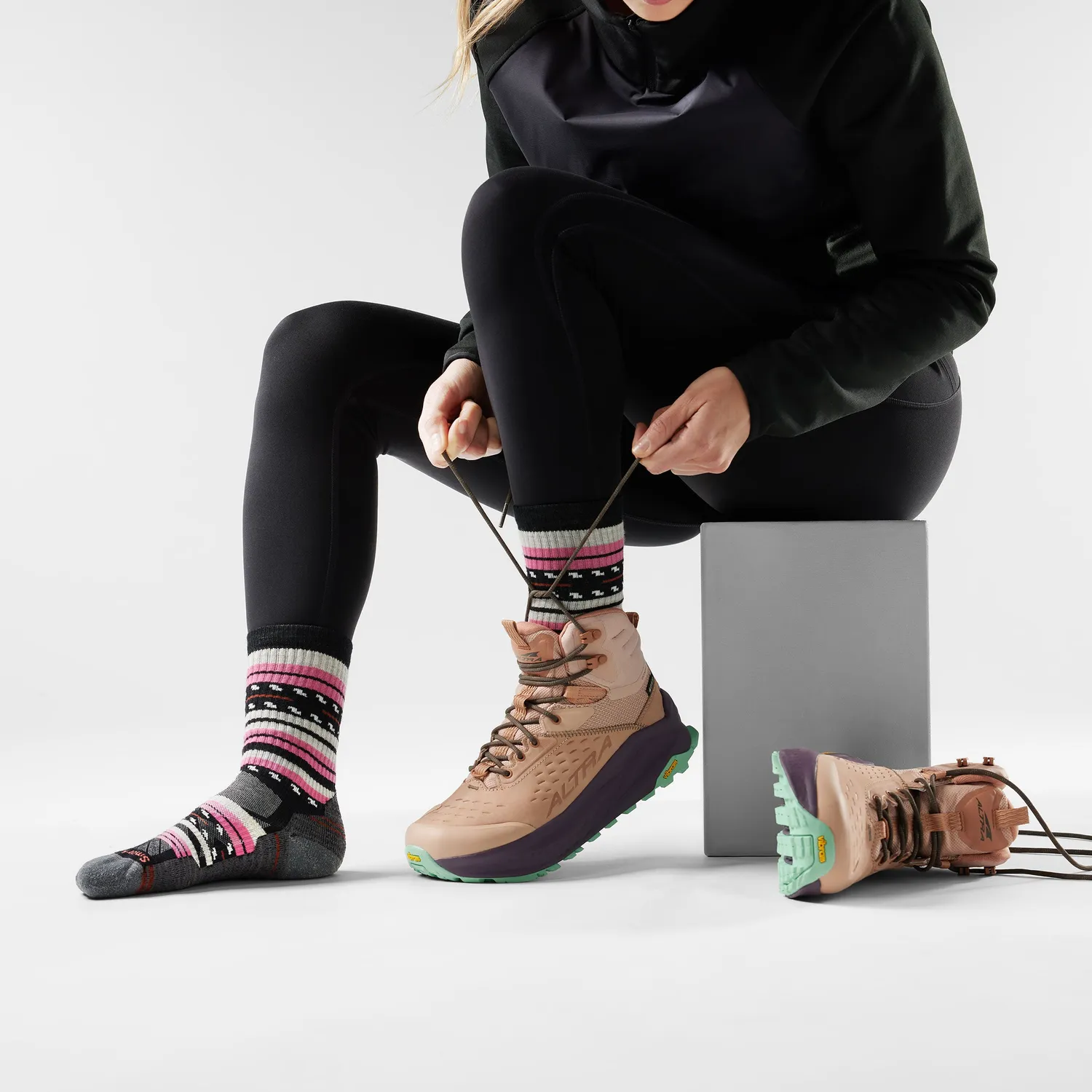 Smartwool Hike Margarita Crew tursokker svart