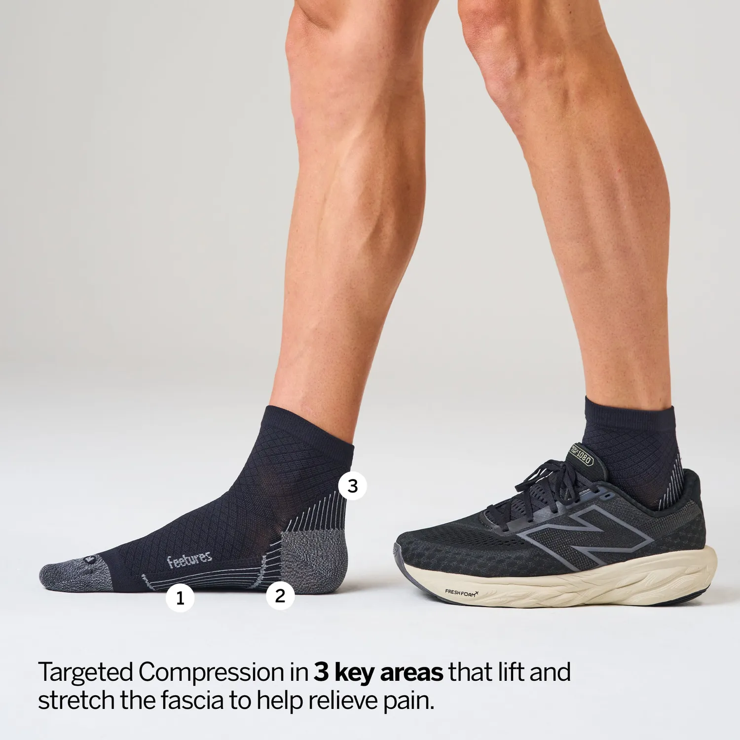 Feetures Plantar Fasciitis Relief Quarter sokker 6-pack Black Mix