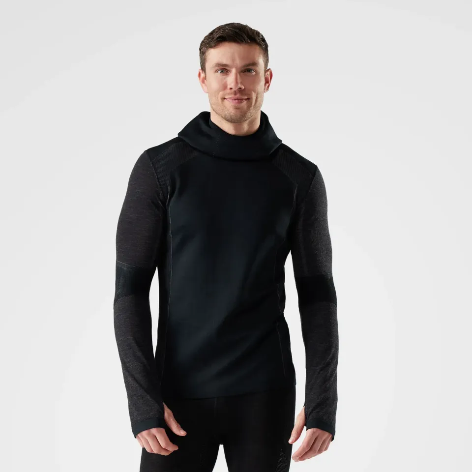 Smartwool Thermal Intraknit ullhoodie Black/Charcoal varm