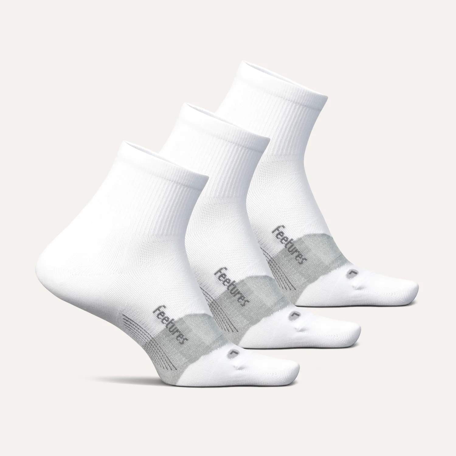 Feetures Elite Ultra Light Quarter sokker 3-pk White luftig